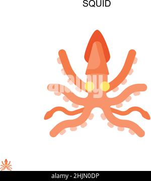 Squid semplice vettore icona. Modello di disegno del simbolo di illustrazione per l'elemento dell'interfaccia utente mobile Web. Illustrazione Vettoriale