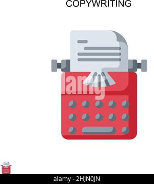 Copywriting semplice icona vettoriale. Modello di disegno del simbolo di illustrazione per l'elemento dell'interfaccia utente mobile Web. Illustrazione Vettoriale