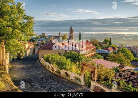 Signagi, la città dell'amore, regione di Kakheti, Georgia Foto Stock