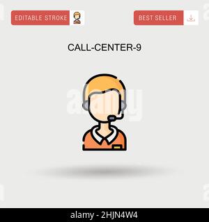 Call-center-9 icona vettore semplice. Illustrazione Vettoriale