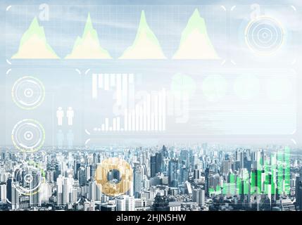 Concetto di business con dati astratti del mercato azionario Foto Stock