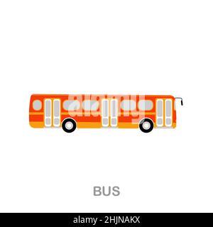 Icona Bus flat. Segno colorato dell'elemento dalla raccolta del trasporto. Flat Bus segno icona per il web design, infografica e altro ancora. Illustrazione Vettoriale