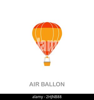 Icona Air Ballon Flat. Segno colorato dell'elemento dalla raccolta del trasporto. Flat Air Ballon segno icona per il web design, infografica e altro ancora. Illustrazione Vettoriale