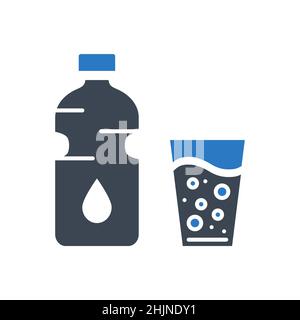 Icona del glifo vettoriale correlato all'acqua Illustrazione Vettoriale