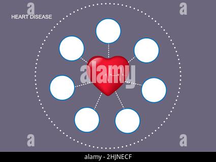 grafica disegno cuore, per la presentazione concetto di malattia cardiaca illustrazione vettoriale Illustrazione Vettoriale
