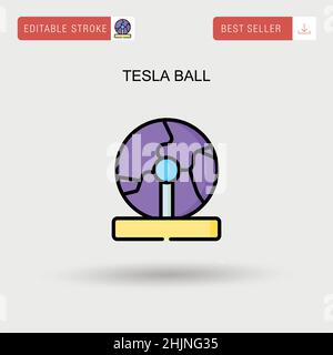 Icona vettoriale semplice della sfera Tesla. Illustrazione Vettoriale