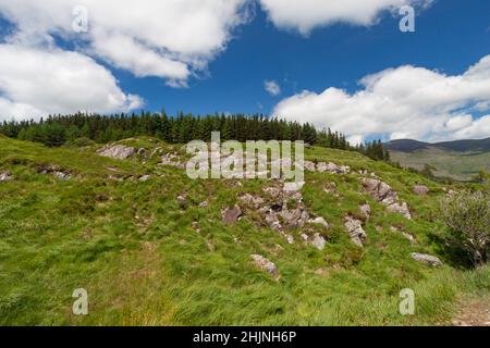 Ring of Kerry, Wild Atlantic Way, West Ireland, strada costiera panoramica, intorno alla penisola di Iveragh nel sud-ovest dell'Irlanda Foto Stock