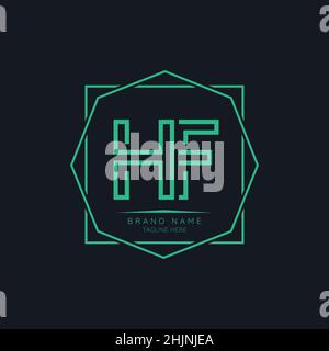 Elementi di design del logo Creative HF Initial Letter. Moderno modello di design vettoriale con logo minimalista per le lettere aziendali. Illustrazione Vettoriale