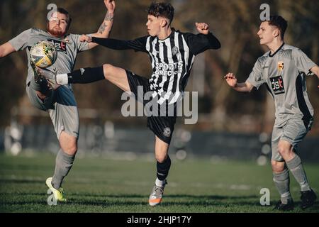 Bedford FC 2 Rushden e Higham 1, 29/01/2022. McMullen Park Stadium, Spartan South Midlands Football League 1. Foto di Simon Gill. Foto Stock