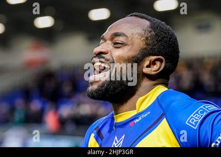 Wimbledon, Regno Unito. 19th Jan 2022. Lameck JUMA (29) di London Broncos dopo la partita del campionato Betfred tra London Broncos e Widnes Vikings al Cherry Red Records Stadium, Plow Lane, Wimbledon, Inghilterra, il 30 gennaio 2022. Foto di David Horn. Credit: Prime Media Images/Alamy Live News Foto Stock