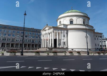 Chiesa di Sant'Alexanders in Piazza tre croci - Varsavia, Polonia Foto Stock