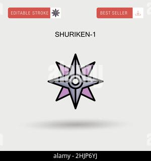 Shuriken-1 semplice icona vettoriale. Illustrazione Vettoriale