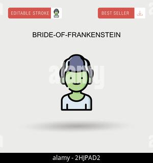 Bride-of-frankenstein semplice vettore icona. Illustrazione Vettoriale