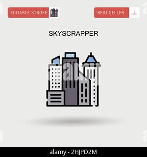 Icona vettore semplice Skyscrapper. Illustrazione Vettoriale