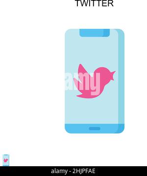 Twitter semplice icona vettoriale. Modello di disegno del simbolo di illustrazione per l'elemento dell'interfaccia utente mobile Web. Illustrazione Vettoriale