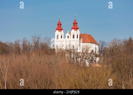 Chiesa della Visitazione della Vergine Maria, Lechovice, Repubblica Ceca Foto Stock