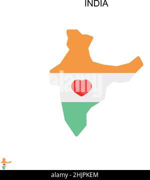 India icona vettore semplice. Modello di disegno del simbolo di illustrazione per l'elemento dell'interfaccia utente mobile Web. Illustrazione Vettoriale
