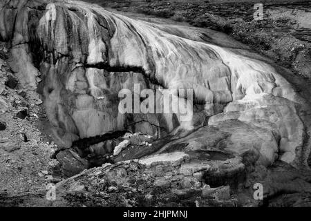 Una scala di grigi di gaysers nel rockland Foto Stock