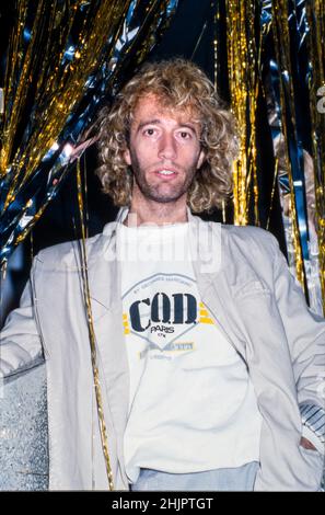 HILVERSUM, PAESI BASSI - 03 NOVEMBRE 1985: Cantante Robin Gibb del Bee Gees. Foto Stock