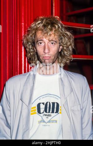 HILVERSUM, PAESI BASSI - 03 NOVEMBRE 1985: Cantante Robin Gibb del Bee Gees. Foto Stock