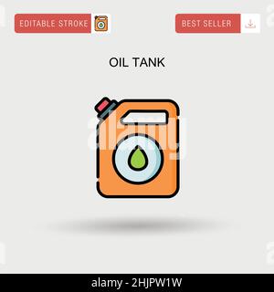 Icona vettore semplice del serbatoio dell'olio. Illustrazione Vettoriale