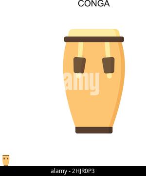 Icona del vettore conga semplice. Modello di disegno del simbolo di illustrazione per l'elemento dell'interfaccia utente mobile Web. Illustrazione Vettoriale