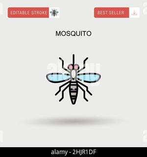 Icona del vettore Mosquito semplice. Illustrazione Vettoriale