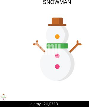 Icona vettore semplice Snowman. Modello di disegno del simbolo di illustrazione per l'elemento dell'interfaccia utente mobile Web. Illustrazione Vettoriale