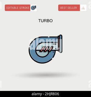 Icona del vettore Turbo Simple. Illustrazione Vettoriale