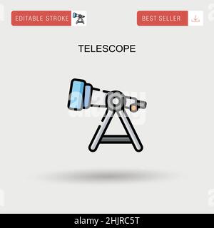 Icona del vettore semplice del telescopio. Illustrazione Vettoriale
