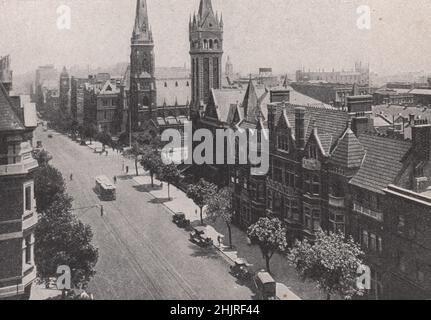 Si affaccia su Collins Street verso il municipio. Victoria, Australia. Melbourne (1923) Foto Stock