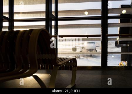 Islanda aeroporto Keflavik aeroporto partenze zona terminal edificio Islanda Foto Stock