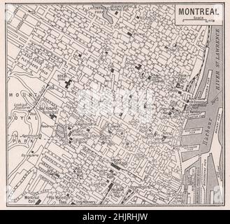 Montreal in pendenza dal Monte al San Lorenzo. Quebec (mappa 1923) Foto Stock