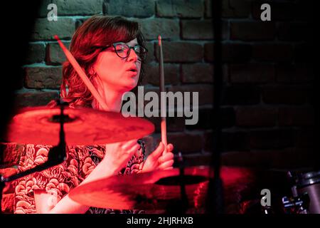 Treviglio Italy 27 January 2022 VIADELLIRONIA - Band ART Rock - Live at Revel Theatre Treviglio © Andrea Ripamonti / Alamy Foto Stock