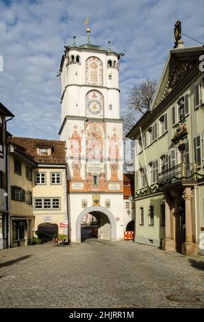 Wangen im Allgäu è una piccola ma bella destinazione turistica imminente che vale la pena di visitare. Foto Stock