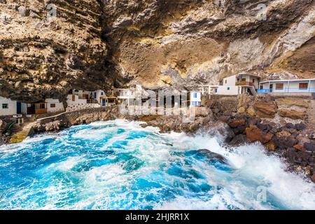 Paesaggio con la grotta di Pirate sull'isola delle Canarie, Spagna Foto Stock