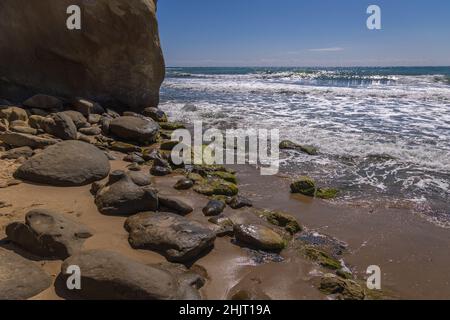 Riva nella città di Byala e località balneare nella Bulgaria orientale, situata sulla costa bulgara del Mar Nero nella provincia di Varna, Bulgaria Foto Stock