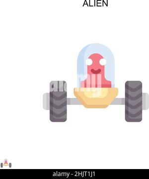 Icona vettore alieno semplice. Modello di disegno del simbolo di illustrazione per l'elemento dell'interfaccia utente mobile Web. Illustrazione Vettoriale