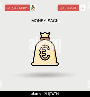 Semplice icona vettoriale di Money-Sack. Illustrazione Vettoriale