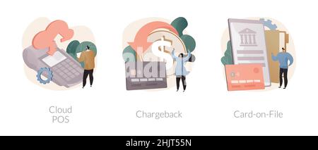 Illustrazioni vettoriali del concetto astratto del software per la vendita al dettaglio. Illustrazione Vettoriale