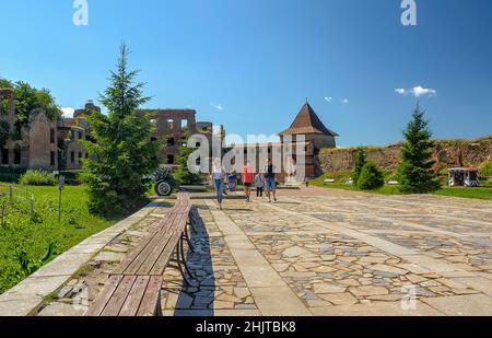 Nut Island, Petrokrepost. Regione di Leningrad. Russia. 30 giugno 2021 un'antica fortezza russa sull'isola di Orekhovy alla fonte del fiume Neva, Foto Stock