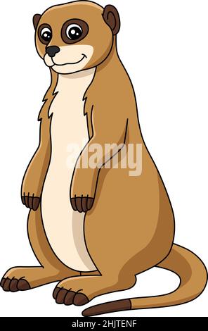 Illustrazione del vettore Meerkat Cartoon Clipart Illustrazione Vettoriale