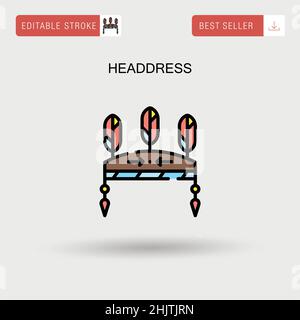 Headdress semplice icona vettoriale. Illustrazione Vettoriale