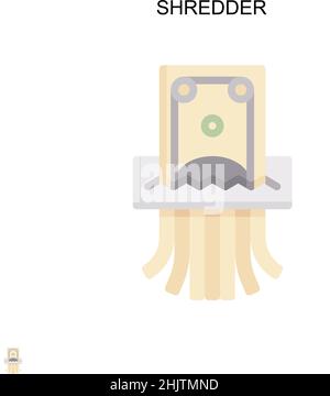 Shredder semplice icona vettoriale. Modello di disegno del simbolo di illustrazione per l'elemento dell'interfaccia utente mobile Web. Illustrazione Vettoriale