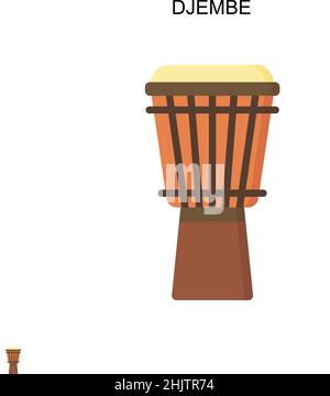 Djembe semplice icona vettoriale. Modello di disegno del simbolo di illustrazione per l'elemento dell'interfaccia utente mobile Web. Illustrazione Vettoriale