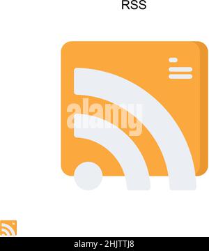 Icona vettore semplice RSS. Modello di disegno del simbolo di illustrazione per l'elemento dell'interfaccia utente mobile Web. Illustrazione Vettoriale