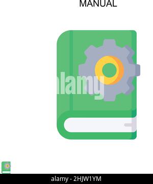Icona vettore semplice manuale. Modello di disegno del simbolo di illustrazione per l'elemento dell'interfaccia utente mobile Web. Illustrazione Vettoriale
