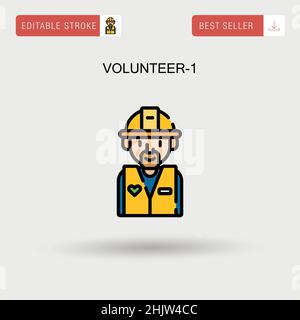 Volontario-1 icona vettore semplice. Illustrazione Vettoriale