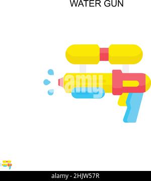 Pistola ad acqua semplice icona vettoriale. Modello di disegno del simbolo di illustrazione per l'elemento dell'interfaccia utente mobile Web. Illustrazione Vettoriale
