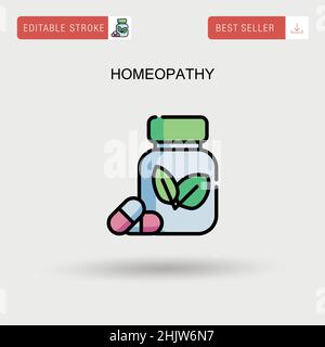 Omeopatia semplice icona vettoriale. Illustrazione Vettoriale